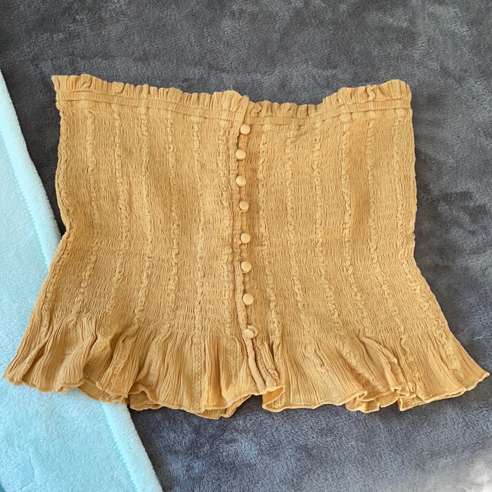 yellow ribbed tube top